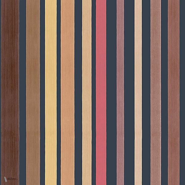 Carousel Stripe behang in Ginger on Soot van Cole & Son