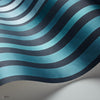 Carousel Stripe behang in Petrol on Ink van Cole & Son