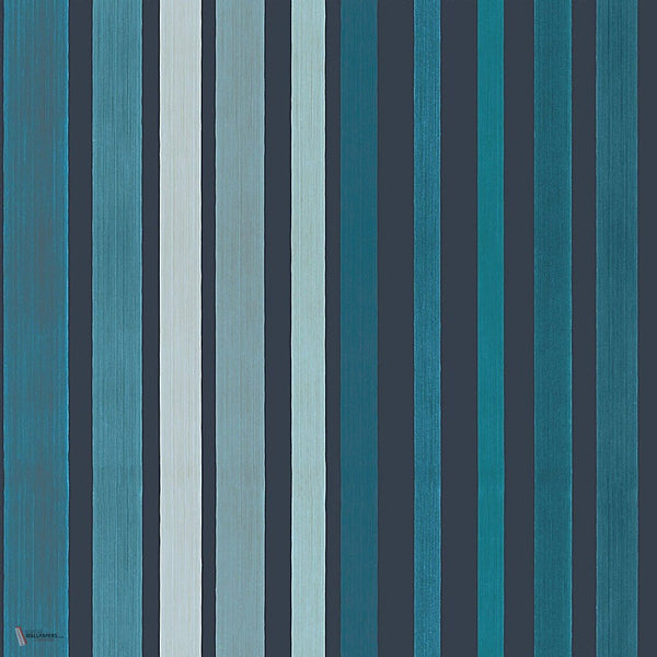 Carousel Stripe behang in Petrol on Ink van Cole & Son