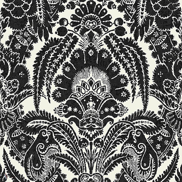 Chatterton Tapete in Black on White von Cole & Son