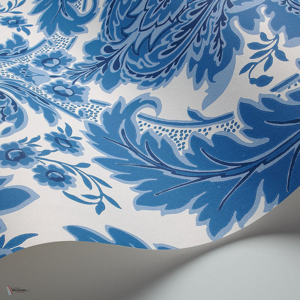 Coleridge behang in Blue on White van Cole & Son