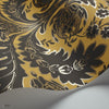 Coleridge behang in Charcoal on Yellow van Cole & Son