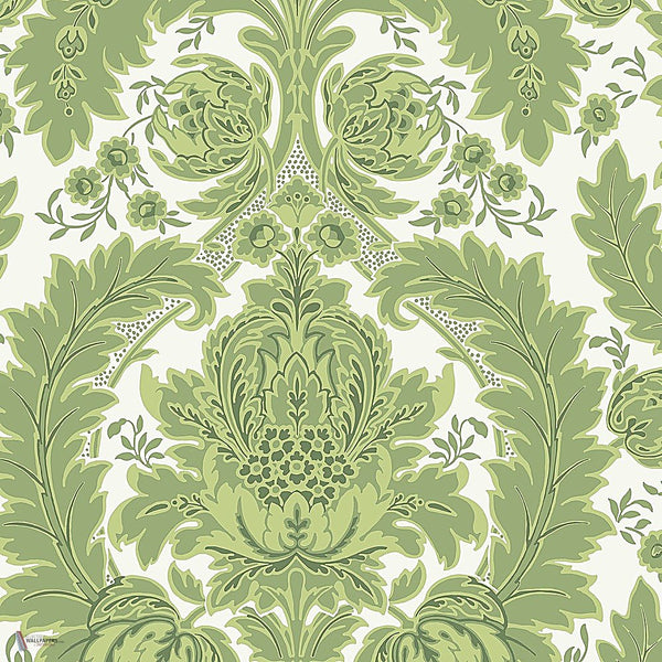 Coleridge behang in Leaf Green on White van Cole & Son