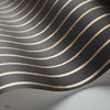 College Stripe behang in Charcoal & Metallic Gold van Cole & Son