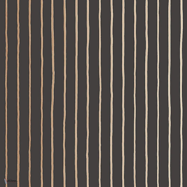 College Stripe behang in Charcoal & Metallic Gold van Cole & Son