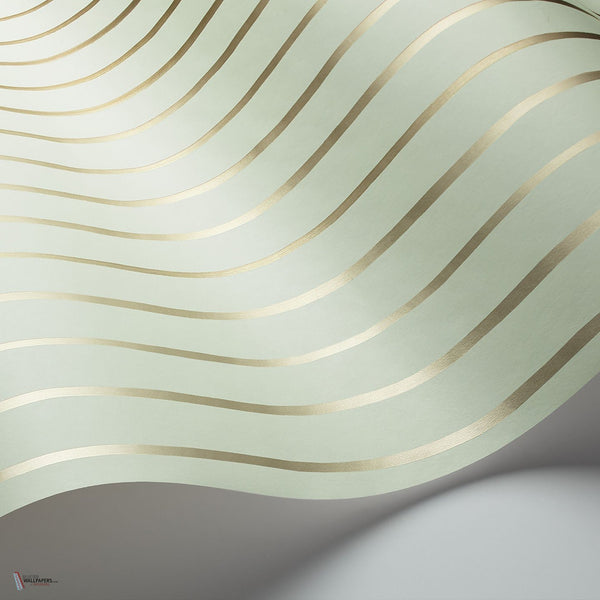 College Stripe behang in Soft Olive & Metallic Gilver van Cole & Son