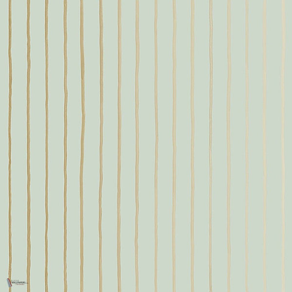 College Stripe behang in Soft Olive & Metallic Gilver van Cole & Son