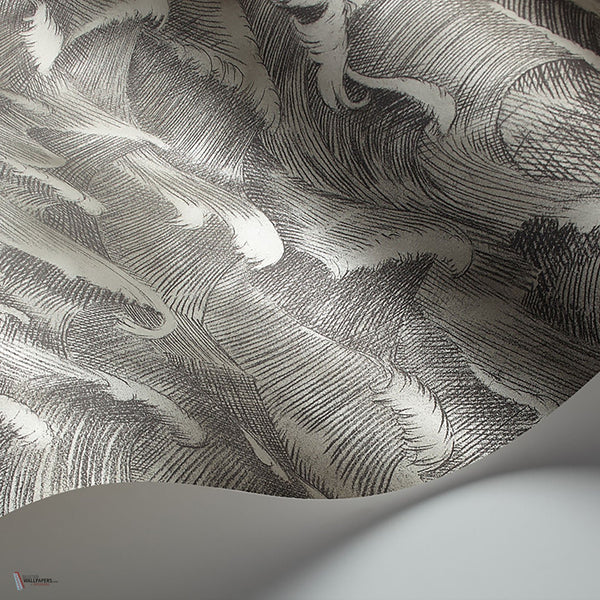 Columbus behang in Metallic Gilver & Soot van Cole & Son