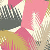 Deco Palm behang in Fuchsia, Magenta, Gold & Charcoal on Cream van Cole & Son
