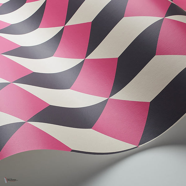 Delano behang in Magenta, White & Charcoal van Cole & Son