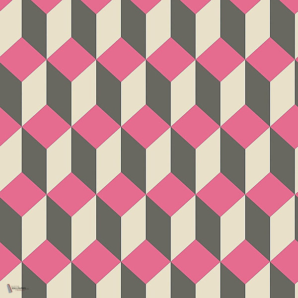 Delano behang in Magenta, White & Charcoal van Cole & Son