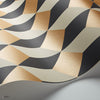 Delano behang in Metallic Gold, Cream and Charcoal van Cole & Son