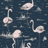 Flamingos Icons behang in Blush on Midnight van Cole & Son