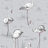 Flamingos Icons behang in Heath Grey van Cole & Son