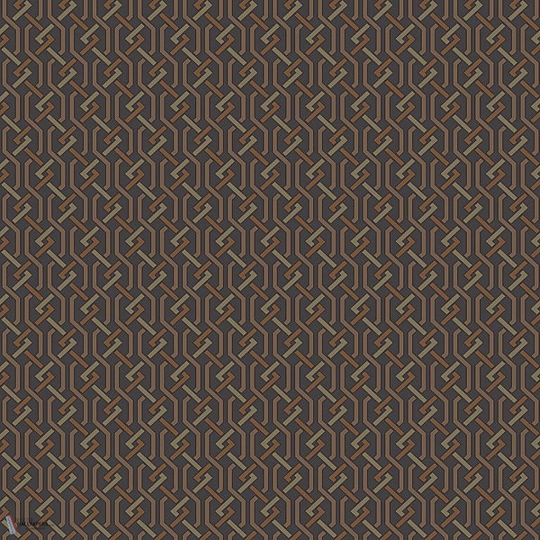 Fretwork Tapete in Charcoal & Spice von Cole & Son
