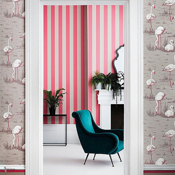 Glastonbury Stripe behang van Cole & Son — interieur