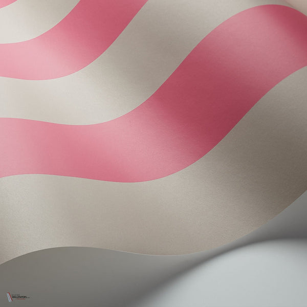 Glastonbury Stripe behang in Fuchsia & Linen van Cole & Son