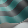 Glastonbury Stripe behang in Teal & Charcoal van Cole & Son