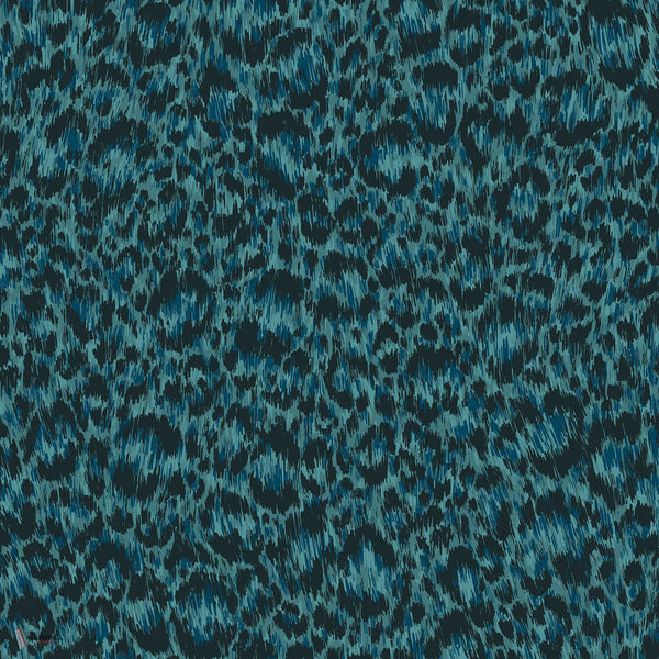 Hand-Painted Leopard behang in Petrol & Teal van Cole & Son