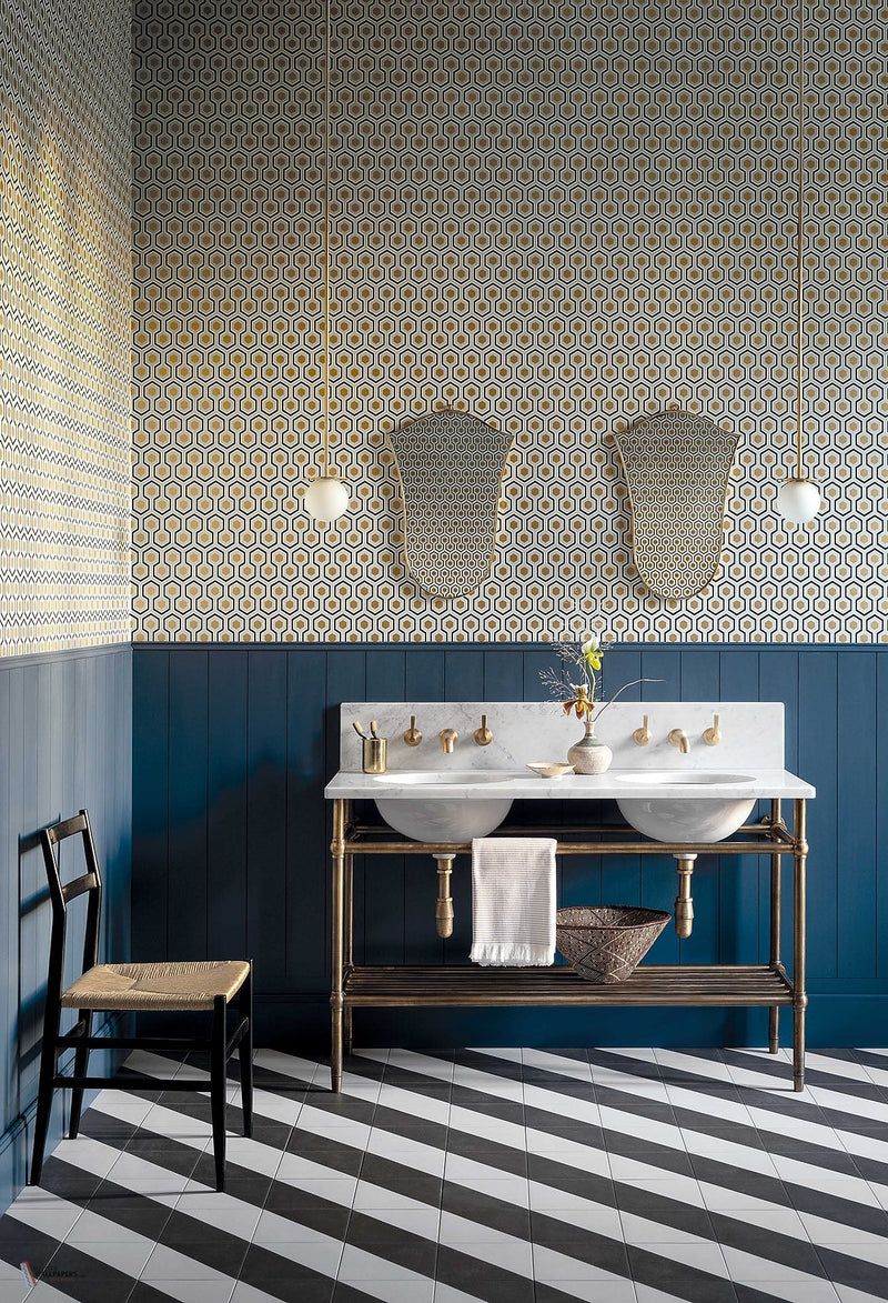 Hicks' Hexagon wallpaper Cole & Son — interior