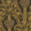 Hollywood Palm behang in Charcoal & Metallic Gold on Charcoal van Cole & Son