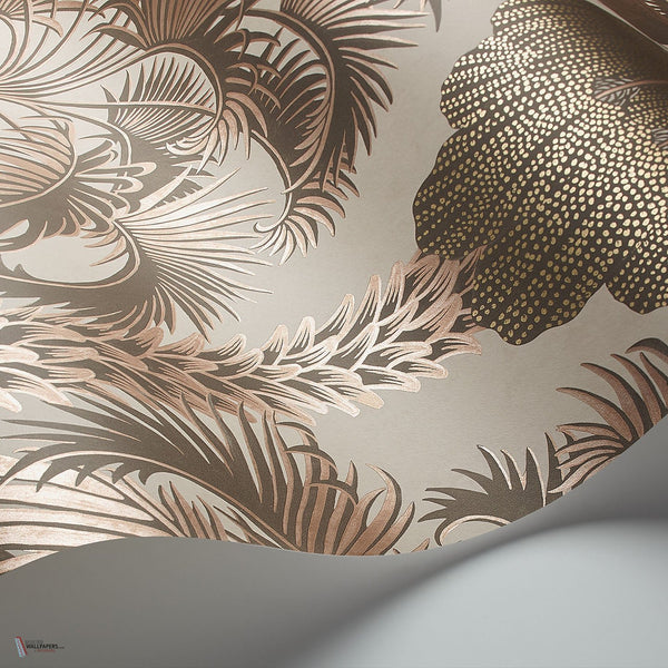Hollywood Palm behang in Metallic Rose Gold on Shell van Cole & Son