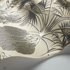 Hollywood Palm behang in Metallic Silver & Charcoal on Parchment van Cole & Son