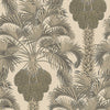 Hollywood Palm behang in Metallic Silver & Charcoal on Parchment van Cole & Son