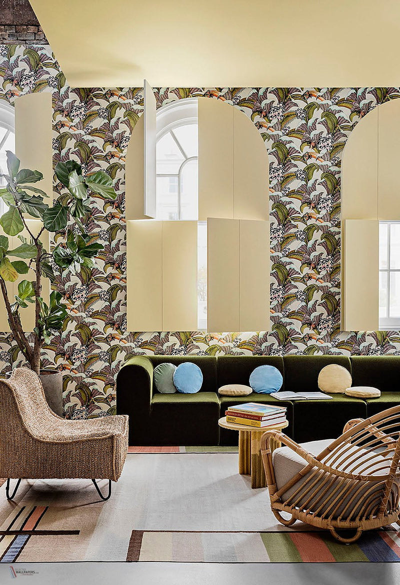 Hoopoe Leaves Papier Peint Cole & Son — intérieur