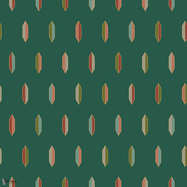 Inlay Tapete in Jewel Multi & Copper on Racing Green von Cole & Son