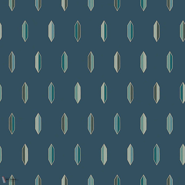 Inlay Tapete in Turquoise & Silver on Navy von Cole & Son