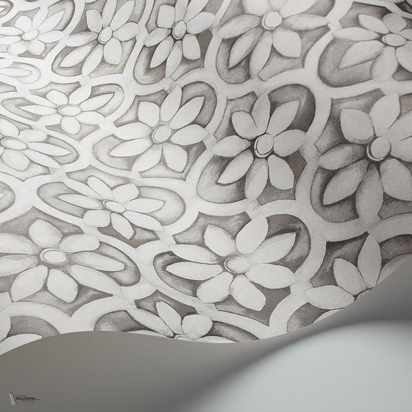 Jali Trellis behang in Soot & Snow van Cole & Son