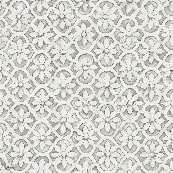 Jali Trellis behang in Soot & Snow van Cole & Son