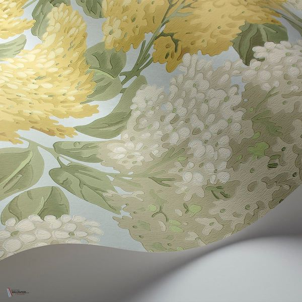 Lilac behang in Lemon & Soft Olive on Sea Foam van Cole & Son