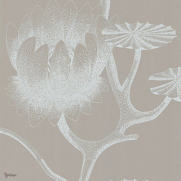 Lily behang in Chalk on Taupe van Cole & Son