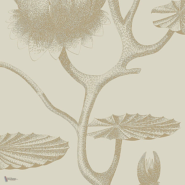 Lily behang in Metallic Gold on Oat van Cole & Son