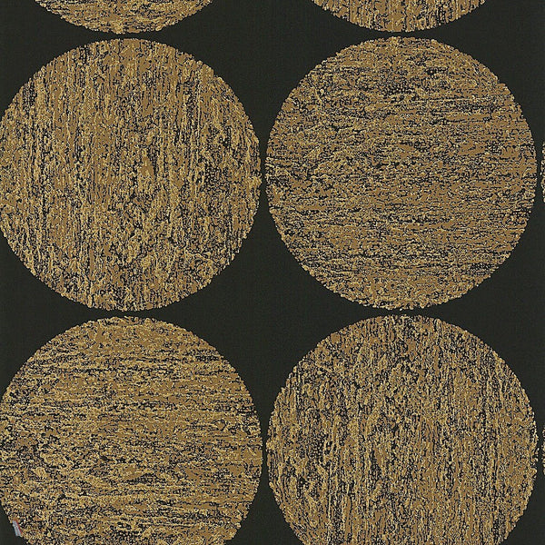 Luna Tapete in Metallic Gold on Charcoal von Cole & Son