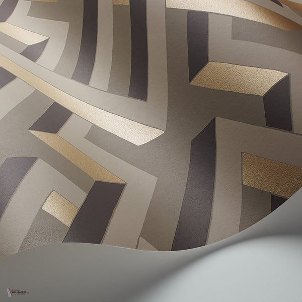 Luxor Tapete in Metallic Bronze on Dark Taupe von Cole & Son