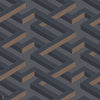 Luxor Tapete in Metallic Bronze on Slate Grey von Cole & Son