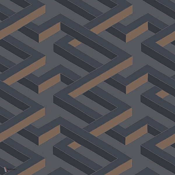 Luxor Tapete in Metallic Bronze on Slate Grey von Cole & Son