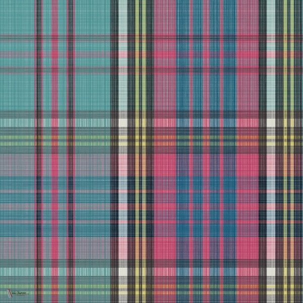 Macandreas Tartan behang in Cyan & Magenta van Cole & Son