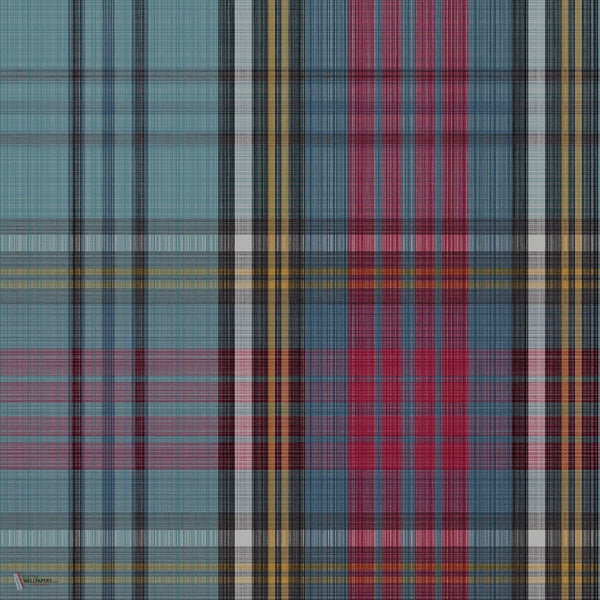 Macandreas Tartan behang in Petrol & Rouge van Cole & Son