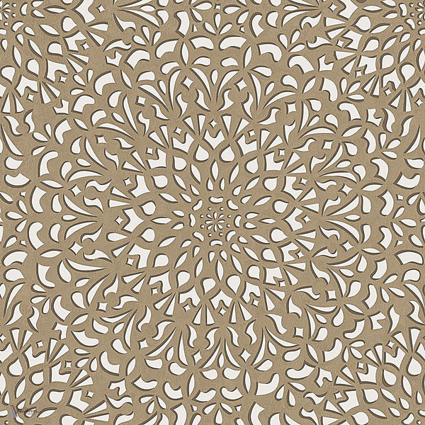Medina behang in Metallic Gilver & Parchment van Cole & Son