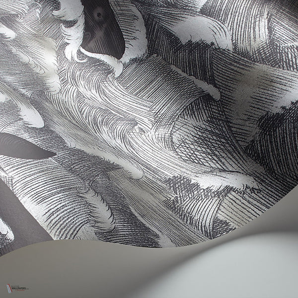Melville behang in Charcoal & Metallic Silver van Cole & Son