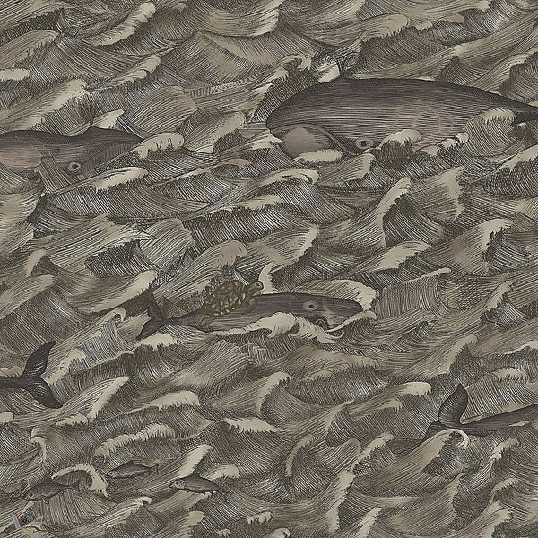 Melville behang in Charcoal & Metallic Silver van Cole & Son