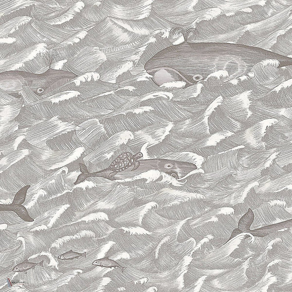 Melville behang in Soot & Snow van Cole & Son