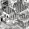 Miami Icons behang in Soot & Snow van Cole & Son