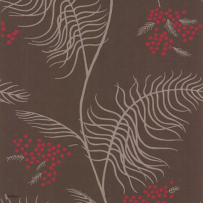 Mimosa papel pintado en Rouge & Linen on Soot de Cole & Son