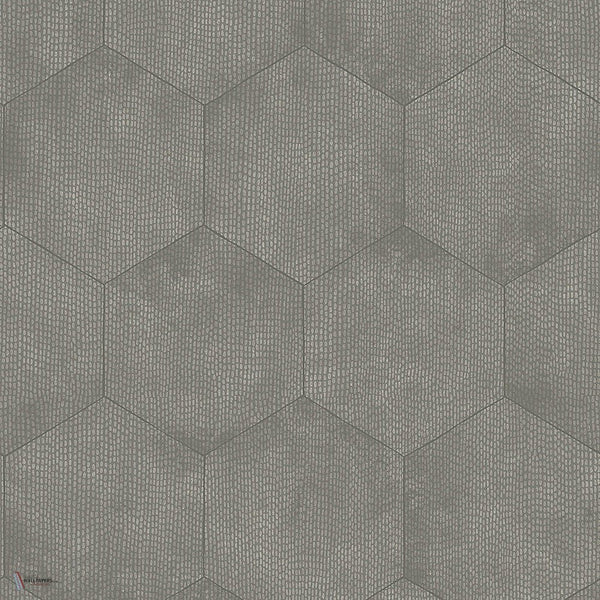 Mineral behang in Metallic Silver on Elephant Grey van Cole & Son