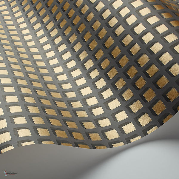 Mosaic behang in Metallic Gold on Soot van Cole & Son